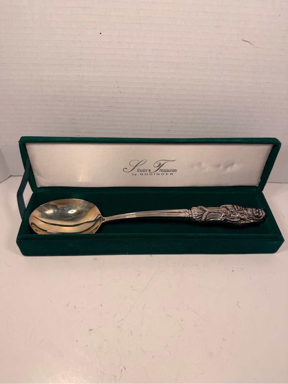 Silver Treasures by Godinger Silverplate Santa Handled
Large Serving Spoon